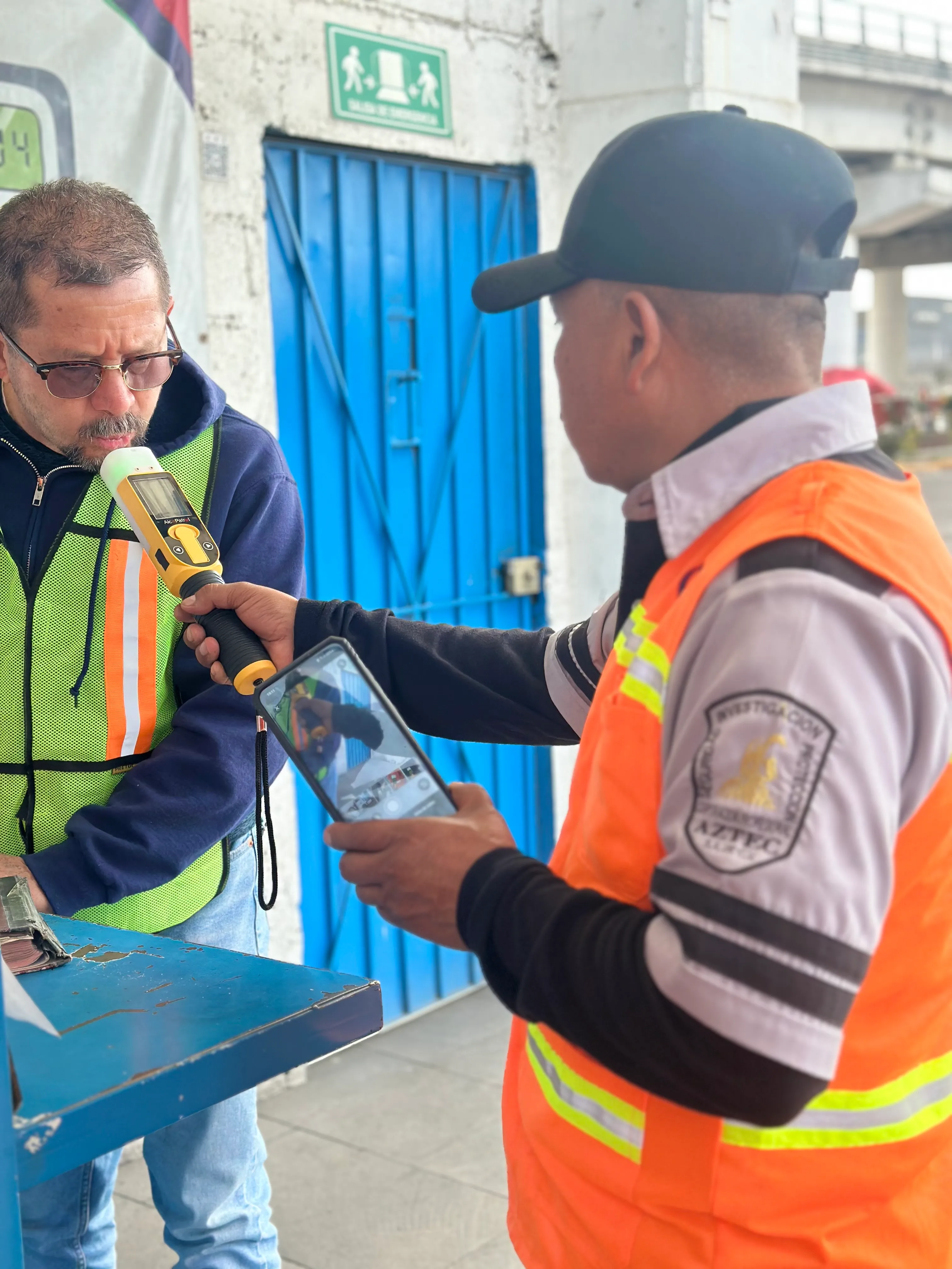 Prueba de alcoholimetría en campo